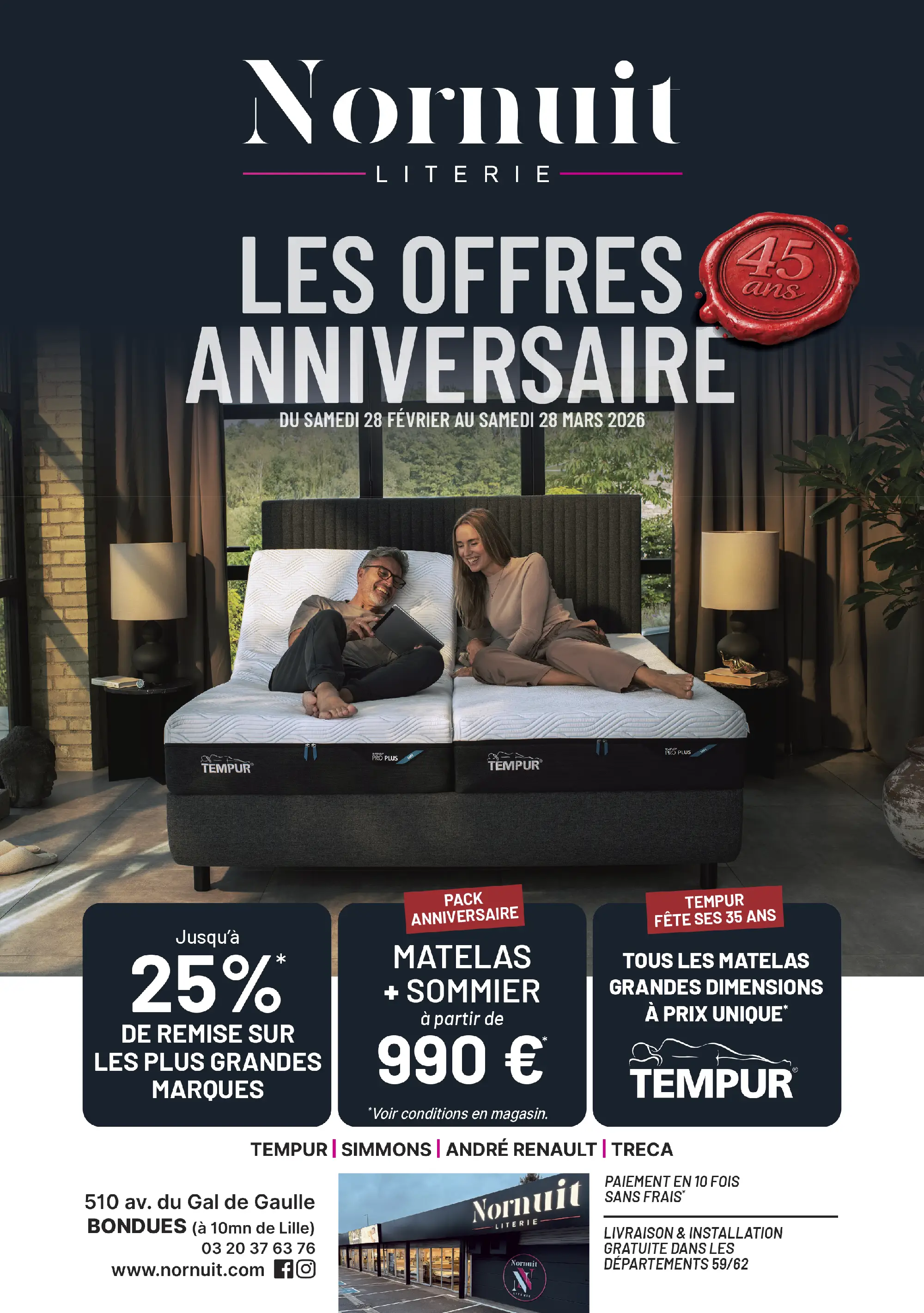 Offres anniversaire Nornuit mars 2026